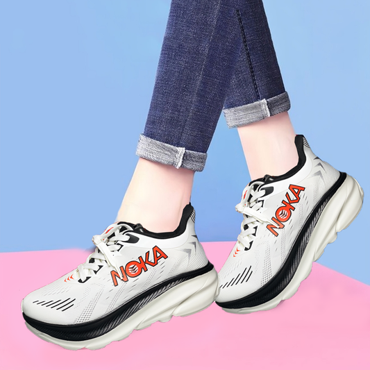 NOKA Premium Sneakers Black White Orange