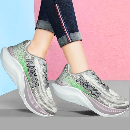 NOKA Premium Sneakers Grey White Green