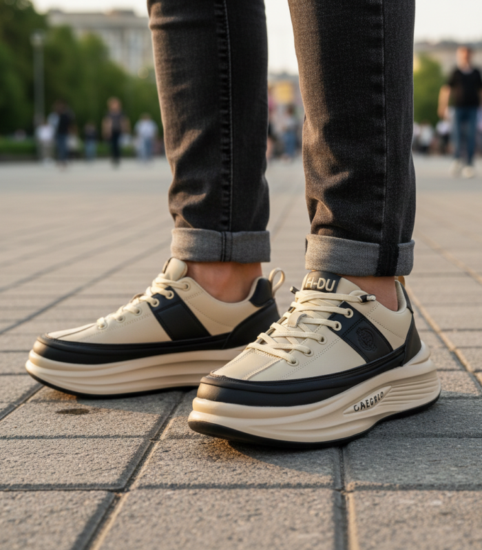 Flash Shoes Sneakers Cream & Black